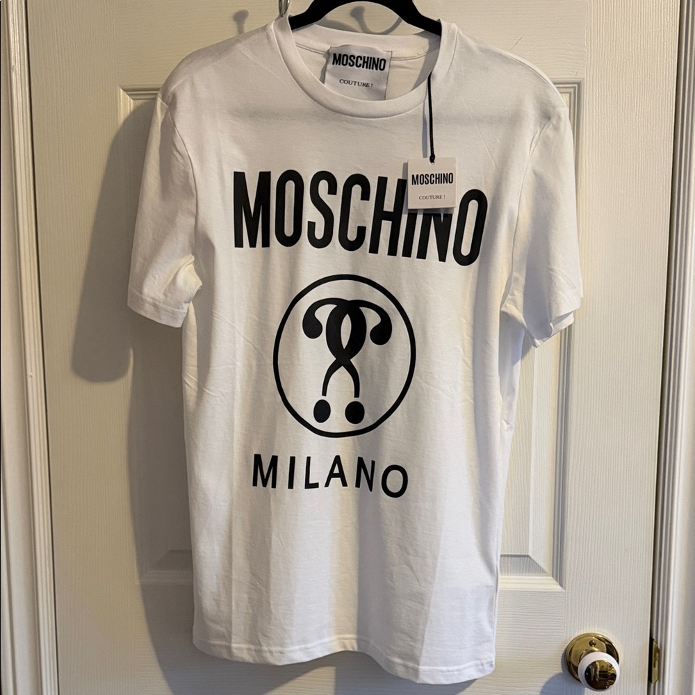 NWT Moschino Milano Logo T-Shirt - White/Black
